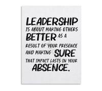 XGINERFEX Office Motivational Poster Leadership Quotes for Executives Canvas Wall-Art Management Inspiration Conference Room Decor(Framed,08x12inch(20x30cm))