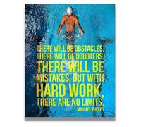 XGINERFEX Official Michael Phelps Motivational Poster - Swim Champion Wall Decor with Inspiring Quote for Fans & Athletes(Unframed,16x24inch(40x60cm))