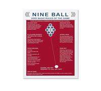 XGINERFEX Official Rules of 9-Ball Poster, Pool Wall-Art Decor, Billiards Game Room Sign, Unframed Print for Pool Players (Unframed,16x24inch(40x60cm))