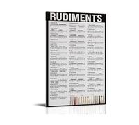 XGINERFEX Percussion Rudiments Poster, Complete Visual Chart of 40 Fundamentals, Drum Set Practice Room Wall Decor(Unframed,08X12inch(20X30cm))