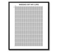 XGINERFEX Personalized Life Calendar Poster Weeks of My Life Stoic Memento Mori Motivational Wall-Art for Home Decor(Framed,16x24inch(40x60cm))