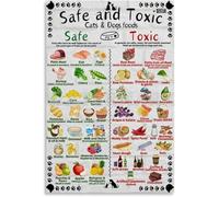 XGINERFEX Pet Food Guide Poster What Dogs Cats Can Cannot Eat Chart Wall Decor Print(Unframed,08x12inch(20x30cm))