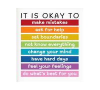 XGINERFEX Poster Its Okay to Make Mistakes Rainbow Inspirational Quote Classroom Wall-Art for Teachers School Counselor Decor(Unframed,16X24inch(40X60cm))