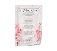 XGINERFEX Poster Religioso Salmo 91 En Español Cuadro de Lienzo para Pared Decoración del Hogar Inspiración y Protección Regalo Espiritual(Framed,08x12inch(20x30cm))