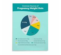 XGINERFEX Pregnancy Weight Poster Healthy Gain Chart W y W uide for Moms To Be Canvas Print(Unframed,08x12inch(20x30cm))