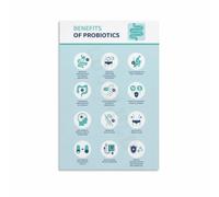 XGINERFEX Probiotics and Gut Flora Educational Science Poster for Health Conscious Home Office and Living Room Wall Decor(Unframed,16x24inch(40x60cm))