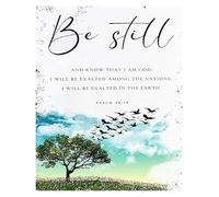 XGINERFEX Psalm 46:10 Be Still and Know Wall-Art, Inspirational Scripture Sign, Christian Home Decor for Peace and Strength, Living Room, Bedroom (Framed,16x24inch(40x60cm))