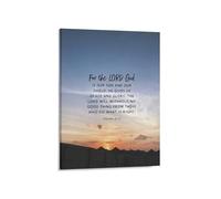 XGINERFEX Psalms 84:11 Wall-Art, Bible Verse Canvas Poster, Inspirational Scripture Print for Christian Home, Farmhouse Living Room Gift(Framed,16x24inch(40x60cm))
