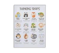 XGINERFEX Psychology Art Print Cognitive Distortions Poster Tool Canvas Wall-Art for Living Room Business Decor(Framed,16x24inch(40x60cm))