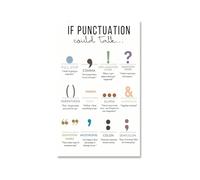 XGINERFEX Punctuation Marks Poster If Punctuation Could Talk English Grammar Wall-Art for ELA Teachers Classroom Decor(Unframed,08X12inch(20X30cm))
