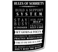 XGINERFEX Recovery Motivational Poster, Sobriety Rules Wall-Art with Elements, Uplifting Quote Print for Bedroom, Living Room and Kitchen Decor(Unframed,12x18inch(30x45cm))