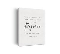 XGINERFEX Rejoice in This Day Scripture Canvas - Uplifting Print from Psalms to Celebrate God's Goodness, for Kitchen or Living Room(Unframed,08x12inch(20x30cm))