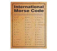 XGINERFEX Retro Morse Code Poster Educational Vintage Style Canvas Wall-Art for Home Office(Framed,08x12inch(20x30cm))