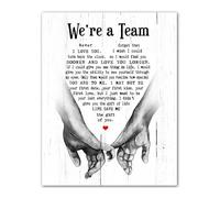 XGINERFEX Romantic Couples Wall Decor - We‘re A Team Wedding Vows Print, Inspirational Marriage Quote Art for Bedroom, Husband Wife, Home Decor(Unframed,12x18inch(30x45cm))