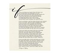XGINERFEX Rudyard Kipling’s “If” Poem Wall-Art, Inspirational Quote Canvas Print, Motivational Decor for Study, Office, Library & Man Cave(Framed,12x18inch(30x45cm))