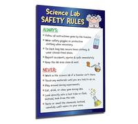 XGINERFEX Rules Poster Science Laboratory Guidelines for Middle High School Classroom Decor Chemistry Biology Educational Wall-Art STEM Teacher Supplies(Unframed,16x24inch(40x60cm))