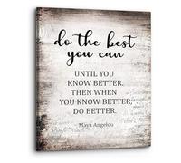 XGINERFEX Rustic Quote Wall-Art Do The Best You Can Farmhouse Motivational Inspiring Print Home Office Dorm Room(Framed,12x18inch(30x45cm))