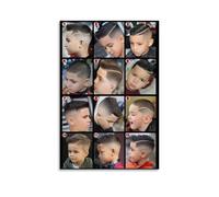 XGINERFEX 's Haircut & Men's Fashion : All-in-One Barbershop Decor with Styling Ideas for Boys and Fathers, Canvas Print for Salon Wall and Playroom(Framed,08x12inch(20x30cm))