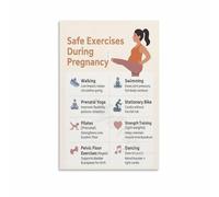 XGINERFEX Safe Pregnancy Workout Chart Exercise Guide for Mom to Be Maternity Fitness Poster Wall Decor(Unframed,16x24inch(40x60cm))