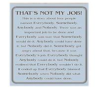 XGINERFEX Sarcastic Work Quote Poster - That's Not My Job Minimalist Text Wall-Art, Humorous Decor for Office, Desk, Cubicle(Framed,12x18inch(30x45cm))