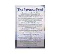 XGINERFEX Scripture Art Print Salvation Verses Romans Road Christian Wall-Art For Home Office Church Decor Encouragement Gift(Framed,12x18inch(30x45cm))