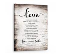 XGINERFEX Scripture Canvas Art - Love Is Patient Love Is Kind 1 Cor 13:4-8, Religious Home Decor for Christian Family, Farmhouse Style Print (Unframed,08x12inch(20x30cm))