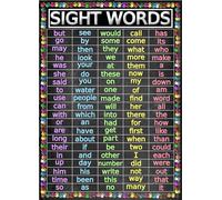 XGINERFEX Sight Words Posters - Set of 5 Laminated Educational Charts for High Frequency Words, Classroom Decor & Teacher Resources for K-1st Grade (Framed,16x24inch(40x60cm))