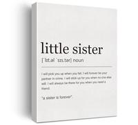 XGINERFEX Sister Definition Canvas Print Little Sister Quote Inspirational Wall-Art Gift for Her Home and Bedroom(Unframed,16x24inch(40x60cm))
