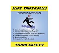 XGINERFEX Slip Trip and Fall Prevention Poster for Workplace Office Motivation and Injury Awareness(Unframed,08X12inch(20X30cm))
