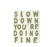 XGINERFEX Slow Down You're Doing Fine Inspirational Print, Retro Motivational Poster, Affirmations for Home Office(Framed,16x24inch(40x60cm))