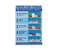 XGINERFEX Smart Fridge Organization Poster, Where to Store Food Guide, Space Saving Canvas Art for Small Kitchen or Apartment(Unframed,12x18inch(30x45cm))