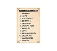 XGINERFEX Sobriety Principles Poster Addiction Recovery Daily Affirmations Inspirational Wall-Art For Sober Living Home Bedroom Bathroom Office(Unframed,08x12inch(20x30cm))