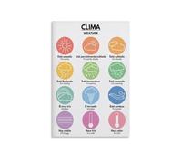 XGINERFEX Spanish Language Learning Poster Basic Weather Vocabulary and Symbols Educational Chart Canvas Print Wall-Art for Classroom Study Room Home Decor(Framed,08X12inch(20X30cm))