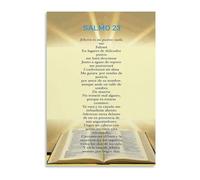XGINERFEX Spanish Scripture Wall-Art Psalm 23 Canvas Print El Señor es mi Pastor Inspirational Decor for Home Office Living Room(Framed,08x12inch(20x30cm))