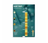 XGINERFEX Stages of Sleep Cycle Infographic Poster Canvas Wall-Art Print Sleep Medicine Decor Psychology Office Art Nurse Gift Bedroom Home(Unframed,12X18inch(30X45cm))