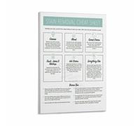XGINERFEX Stain Removal Chart Poster Essential Laundry Room Guide for Household Cleaning Wall-Art(Framed,12x18inch(30x45cm))