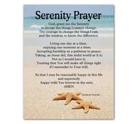 XGINERFEX Starfish Serenity Prayer Wall Decor - Inspirational Bible Verse Art with Coastal Theme, Christian Gift for Beach House, Church, Home, Peaceful Room Decor(Unframed,16x24inch(40x60cm))