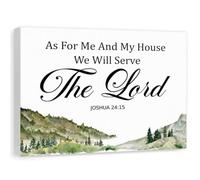 XGINERFEX Statement of Faith Canvas - As For Me and My House We Will Serve The Lord Joshua 24:15, Bold Typography Wall-Art for Office, Man Cave, She Shed (Unframed,16x24inch(40x60cm))