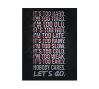 XGINERFEX Strength Training Inspiration Poster No Distractions Just Gains Canvas Wall-Art for Gym Decor(Unframed,16x24inch(40x60cm))