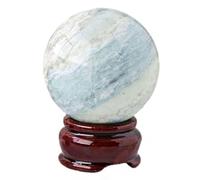 XGINERFEX Sub-Blue Pattern Crystal Ball Gemstone Divination Sphere Feng Shui Aura Home Desk Decor Decorative (50-60MM) Gemstone Stone