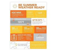 XGINERFEX Summer Weather Guide Poster Hurricane Flash Flood Preparedness Family Plan Home Wall-Art(Framed,16x24inch(40x60cm))