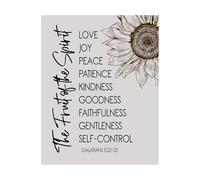 XGINERFEX Sunflower Rustic Christian Wall Decor - Fruit of the Inspirational Print, Bible Verse Art for Home, Farmhouse, Church, Housewarming & Wedding(Unframed,16x24inch(40x60cm))