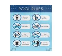 XGINERFEX Swimming Pool Rules Sign Poster for Backyard Pool Guidelines No Running Diving Educational Wall Decal Home Pool (Framed,16X24inch(40X60cm))