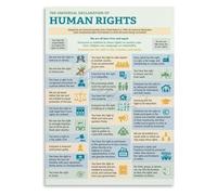XGINERFEX The Full Text UDHR Poster, United Nations Human Rights Charter Canvas Art for University, Embassy, Activist Space(Framed,16x24inch(40x60cm))