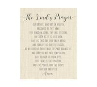 XGINERFEX The Lords Prayer Bible Verse Wall-Art Inspirational Christian Quote Poster Home Office Decor(Framed,08x12inch(20x30cm))