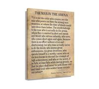XGINERFEX The Man In The Arena Wall-Art, Inspirational Motivational Quote Poster, Theodore Roosevelt Speech Print for Office, Gym, Home Study Decor(Unframed,16X24inch(40X60cm))