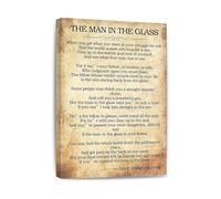 XGINERFEX The Man in the Glass Poem Canvas Wall-Art Inspirational Quote Print for Home Office Living Room Self Reflection Decor(Unframed,12X18inch(30X45cm))