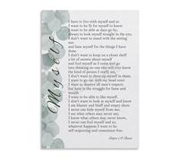 XGINERFEX The People's Poet Edgar Guest, Myself Motivational Poem Wall-Art, Inspirational Print About Honesty, Canvas for Living Room, Bedroom Decor(Framed,08x12inch(20x30cm))