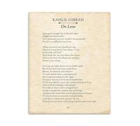 XGINERFEX The Prophet on Love Wall-Art, Kahlil Gibran Quote Poster, Philosophical Romantic Gift for Wedding, Anniversary, Couples Home Decor (Framed,08x12inch(20x30cm))