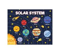 XGINERFEX The Solar System Educational Poster, Planets Wall Chart for Toddlers Preschool Kindergarten, Space Science Learning Decor(Framed,08x12inch(20x30cm))